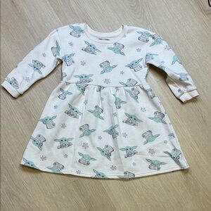 Star Wars Cream & Green Baby Yoda Dress 5T